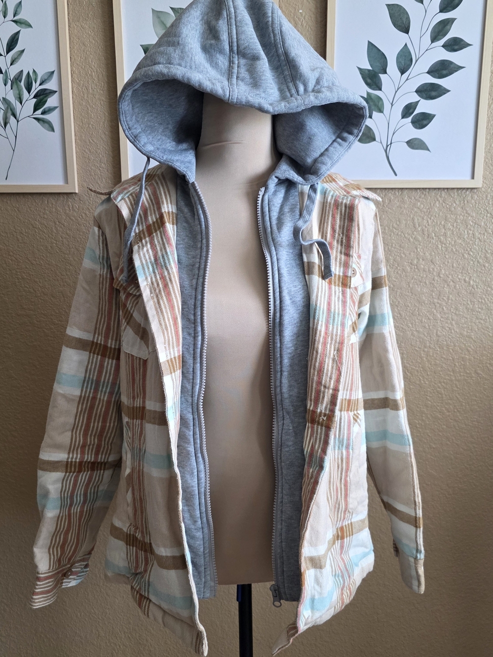 Unisex Burnside Flannel Sherpa-Lined Hooded Jacket Medium